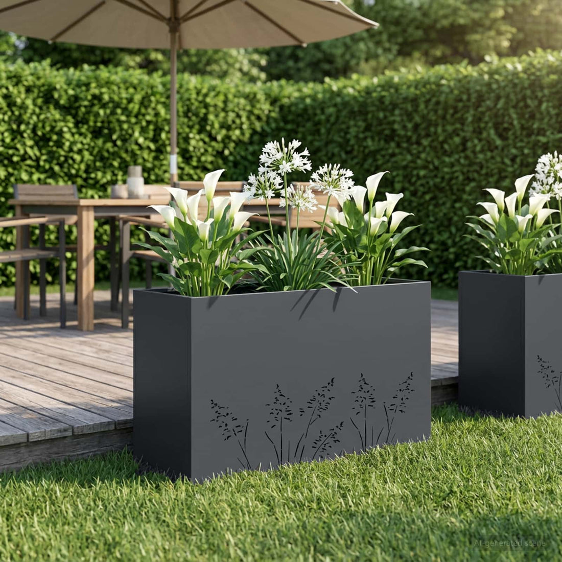vidaXL Macetero de Jardín Gris antracita 80 x 30 x 49 cm