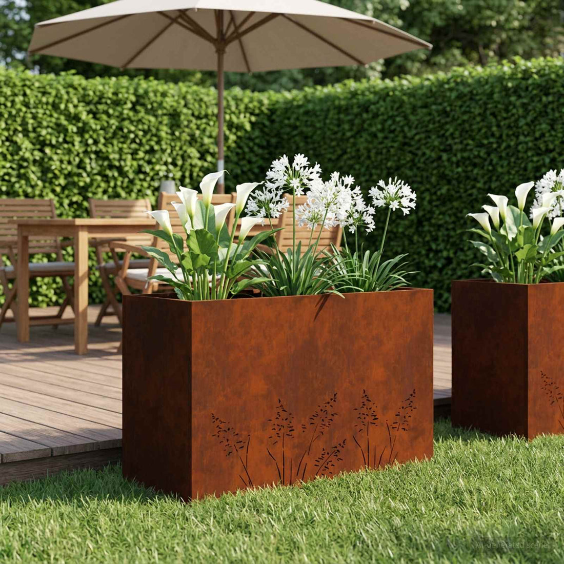 vidaXL Macetero de Jardín Oxidado 80 x 30 x 49 cm Acero oxidado