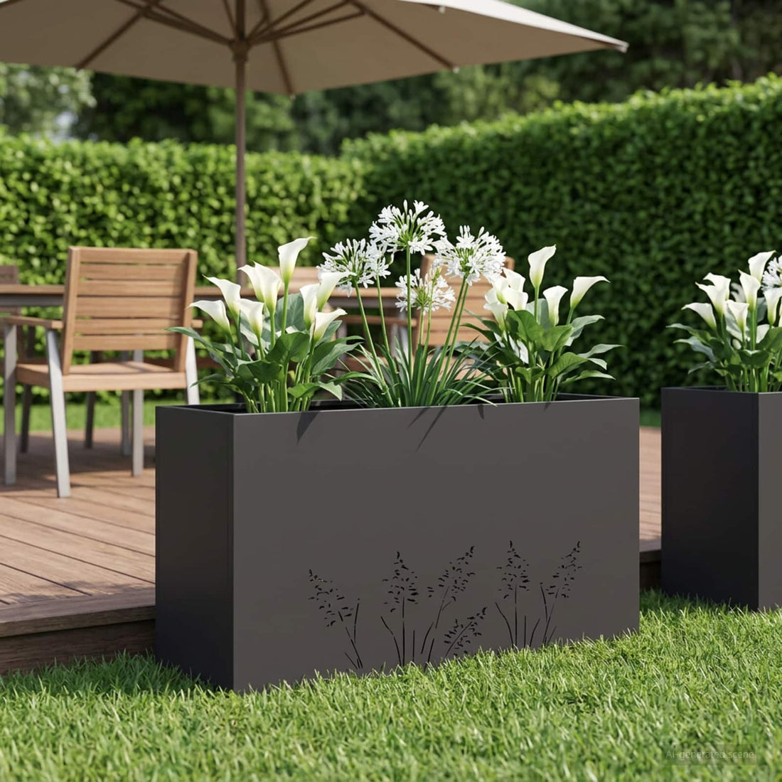 vidaXL Macetero de Jardín Negro 100 x 20 x 49 cm