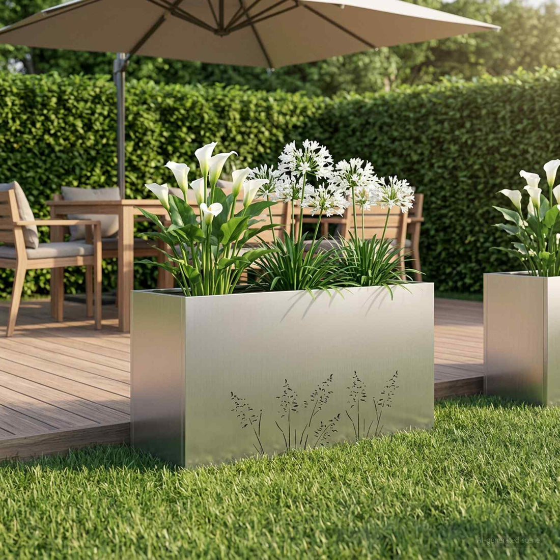 vidaXL Macetero de Jardín Plateado 100 x 30 x 49 cm Acero Galvanizado