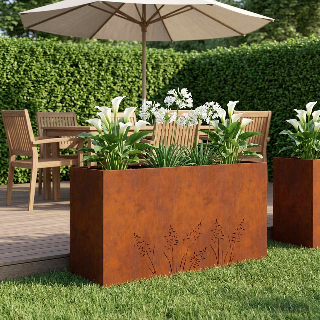 vidaXL Macetero de Jardín Oxidado 100 x 30 x 49 cm Acero oxidado