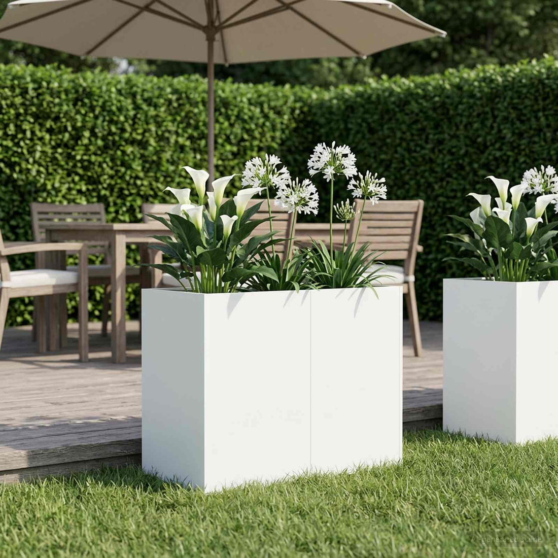 vidaXL Macetero de Jardín Blanco 80 x 40 x 60 cm