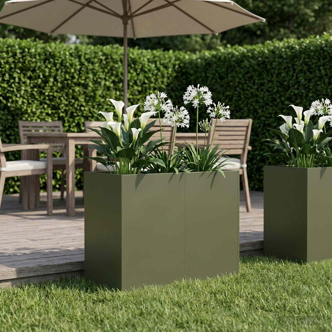 vidaXL Macetero de Jardín Verde oliva 80 x 40 x 60 cm