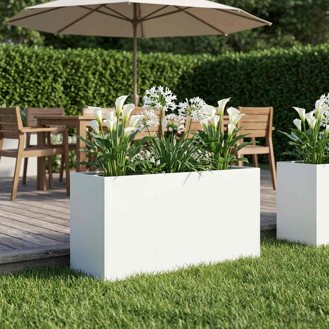 vidaXL Macetero de Jardín Blanco 120 x 40 x 60 cm