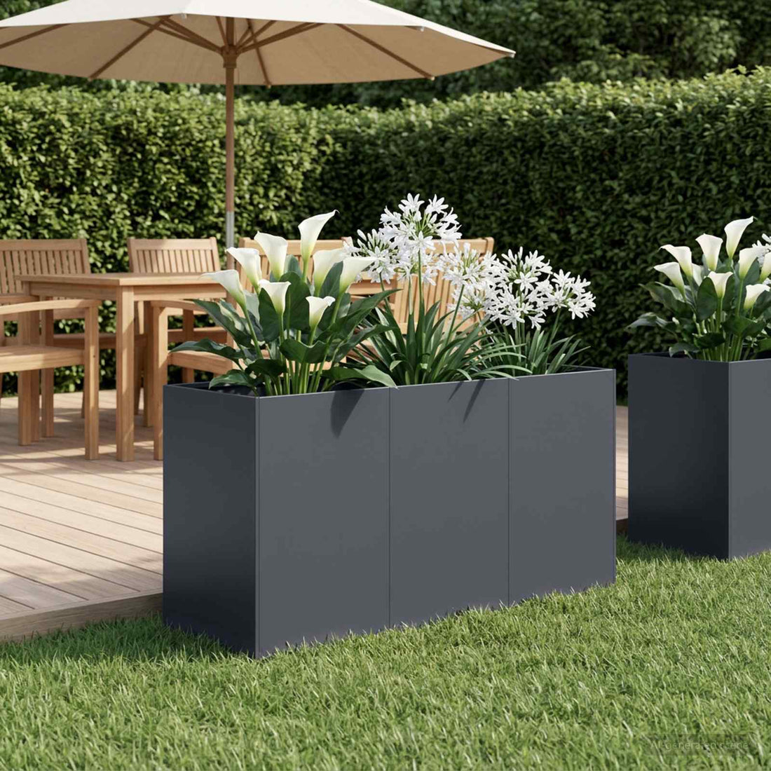 vidaXL Macetero de Jardín Gris antracita 120 x 40 x 60 cm