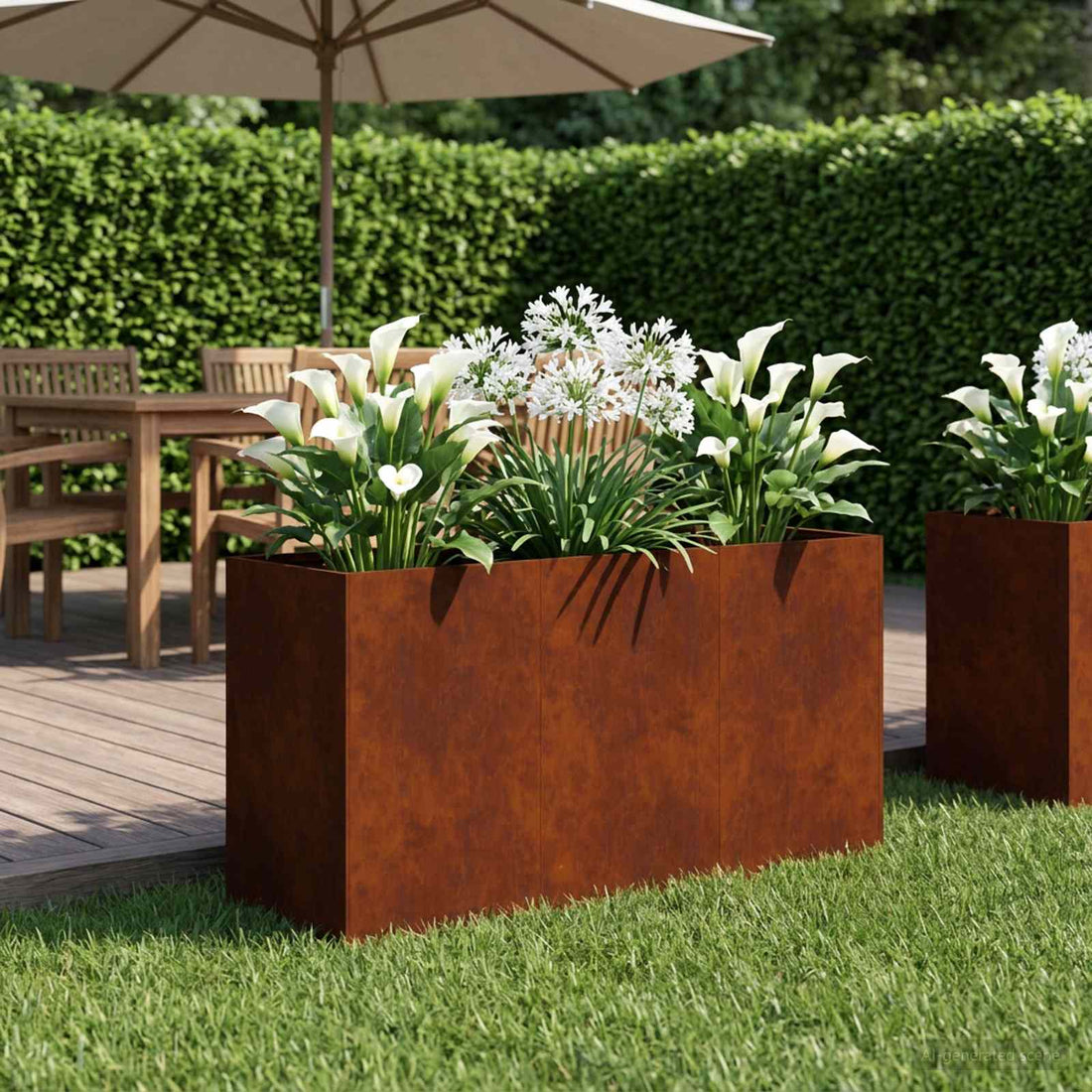 vidaXL Macetero de Jardín Oxidado 120 x 40 x 60 cm Acero oxidado