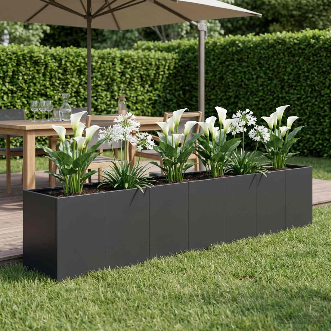 vidaXL Macetero de Jardín Negro 280 x 40 x 60 cm