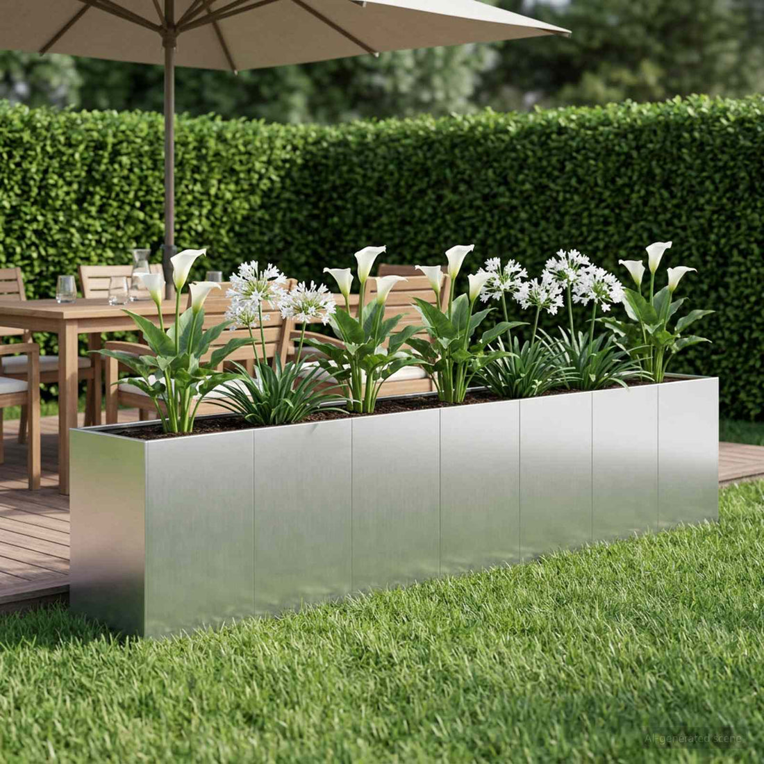 vidaXL Macetero de Jardín Plateado 280 x 40 x 60 cm Acero Galvanizado