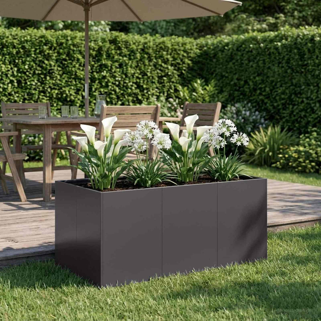 vidaXL Macetero de Jardín Negro 120 x 80 x 60 cm
