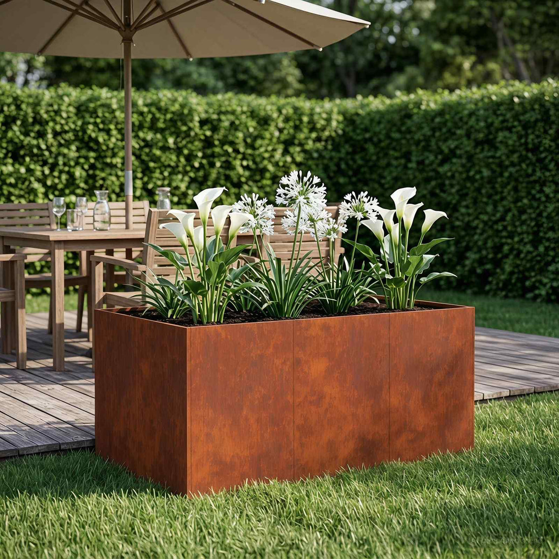 vidaXL Macetero de Jardín Oxidado 120 x 80 x 60 cm Acero oxidado