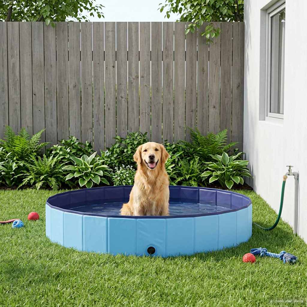 vidaXL Piscina para Perros Ø300 x 38 cm PVC Grueso Azul