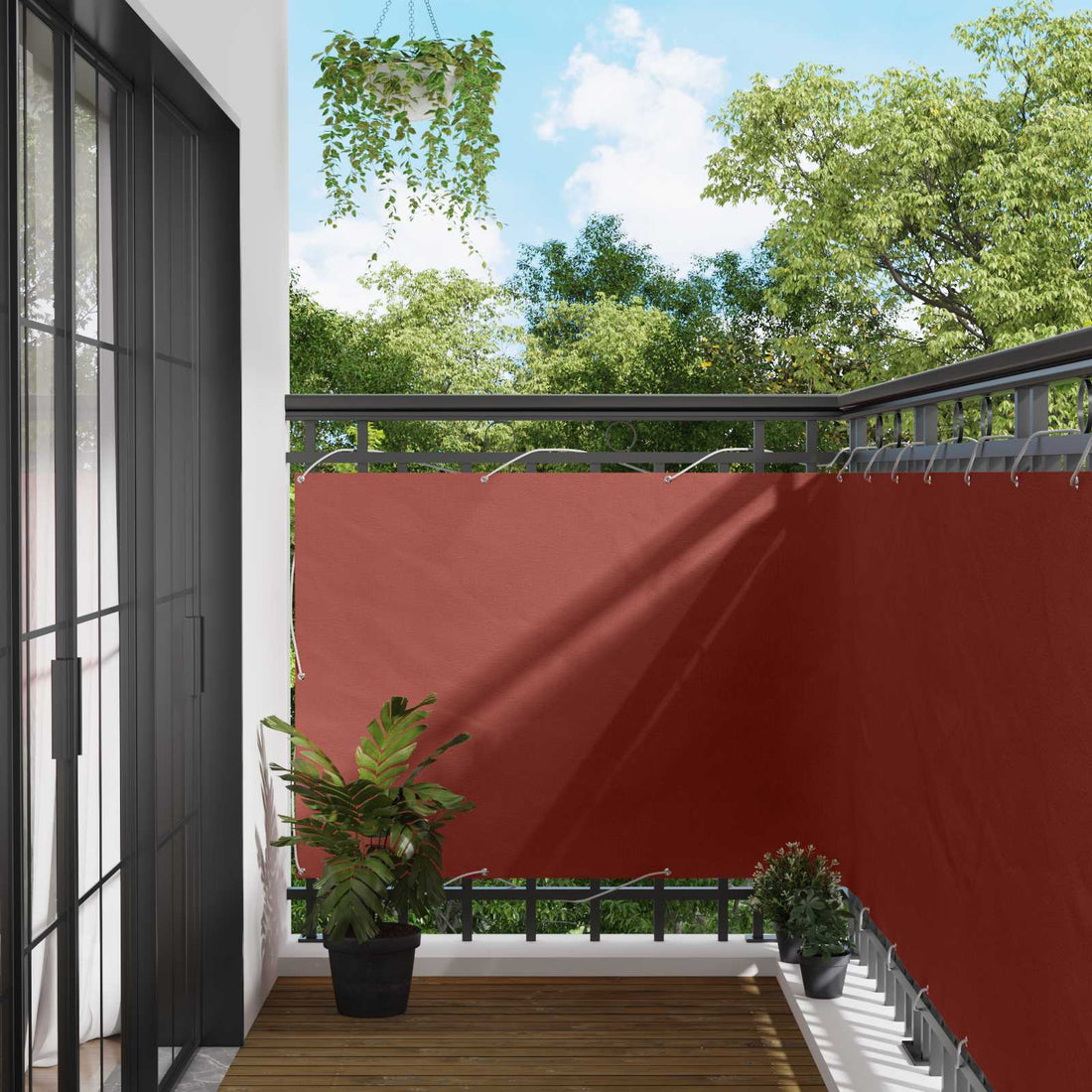 vidaXL Pantalla de Balcón 110 x 1000 cm Tela Oxford Rectangular