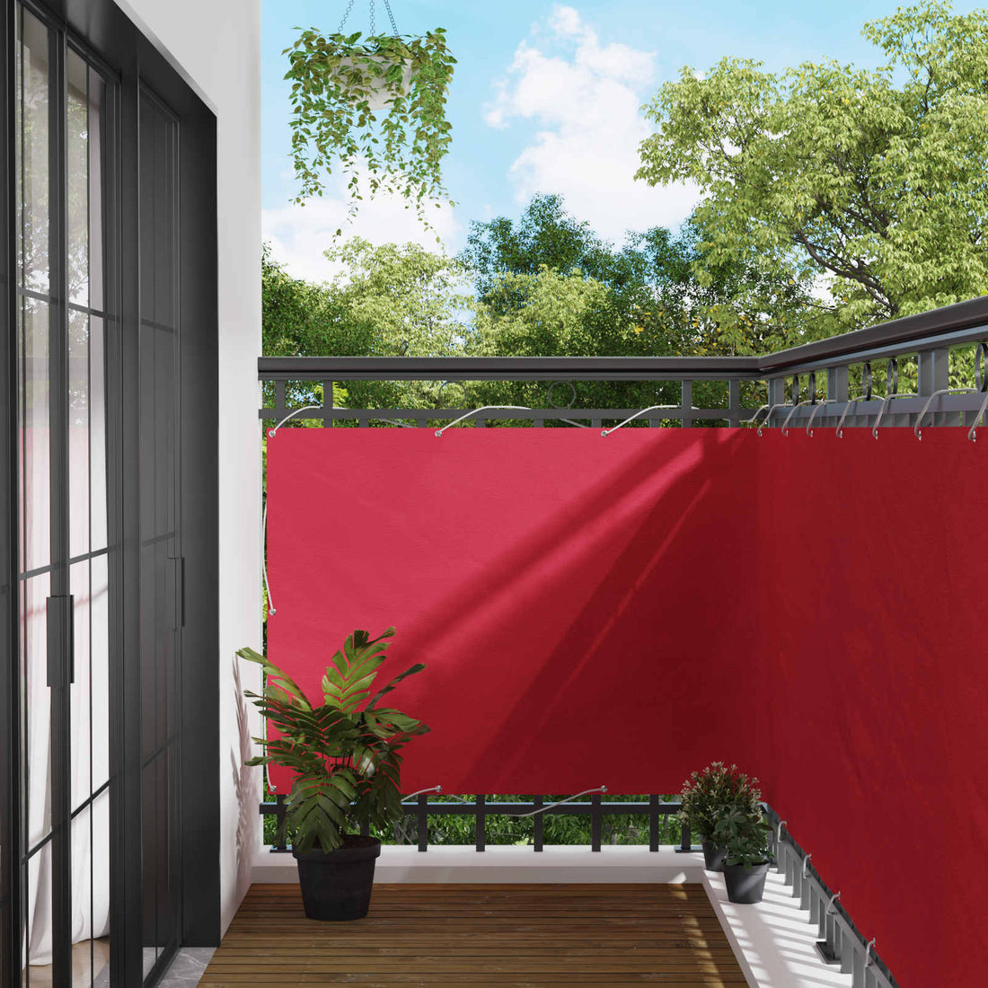 vidaXL Pantalla de Balcón 110 x 800 cm Tela Oxford Rectangular Burdeos