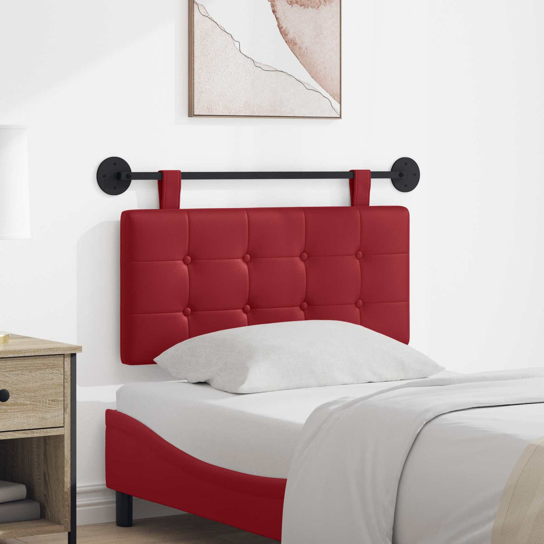 vidaXL Cabecero colgante Rojo vino Cuero sintético