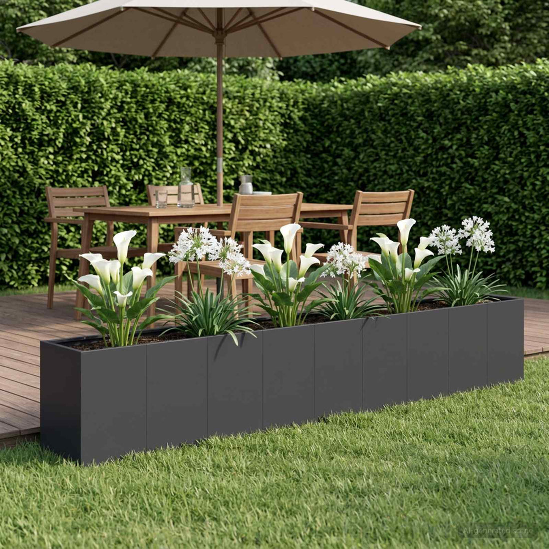 vidaXL Macetero de Jardín Negro 360 x 40 x 60 cm