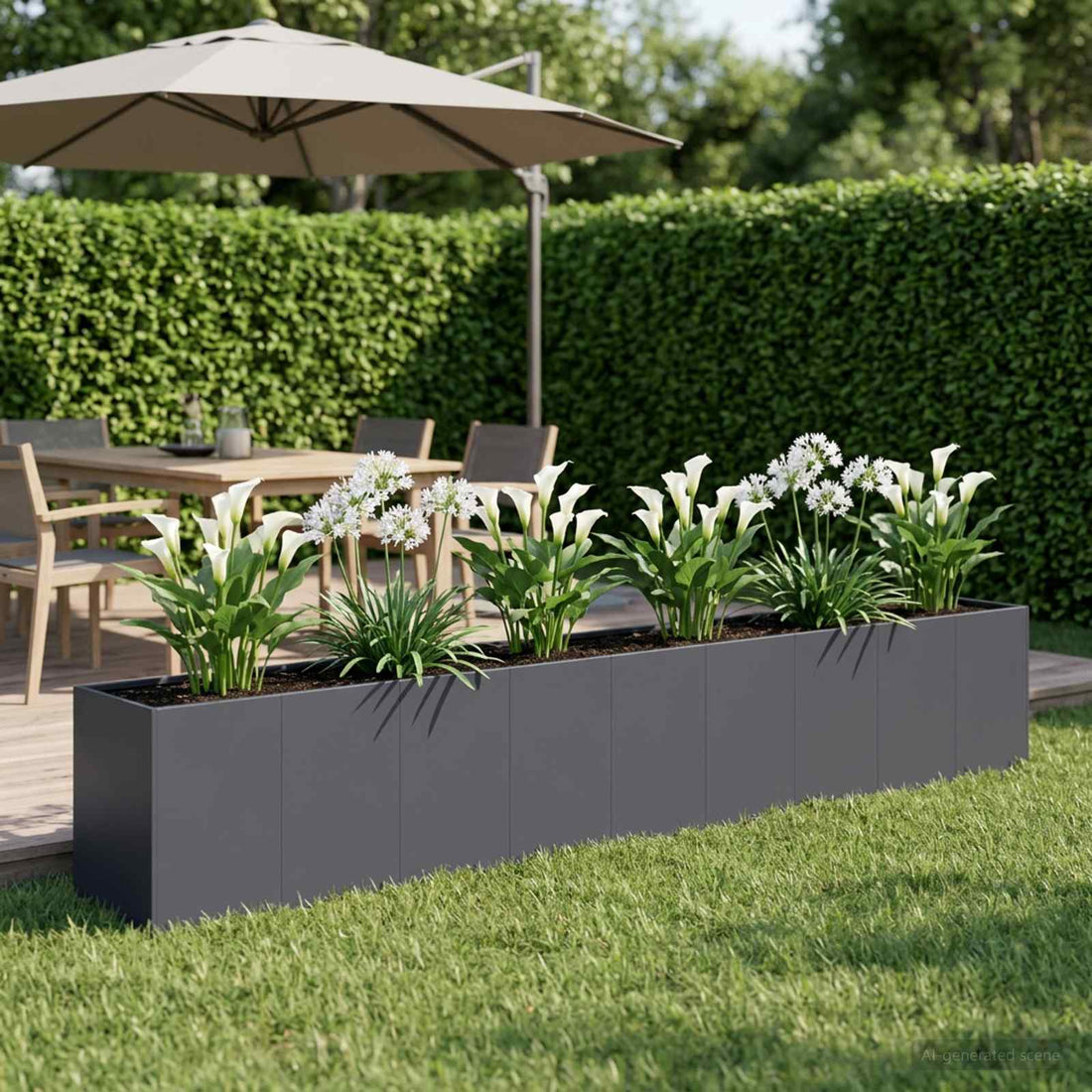 vidaXL Macetero de Jardín Gris antracita 360 x 40 x 60 cm