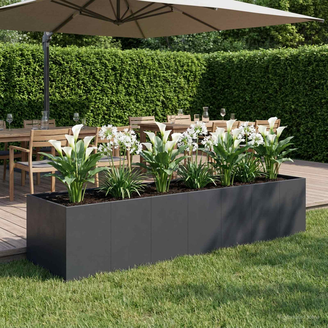 vidaXL Macetero de Jardín Negro 280 x 80 x 60 cm