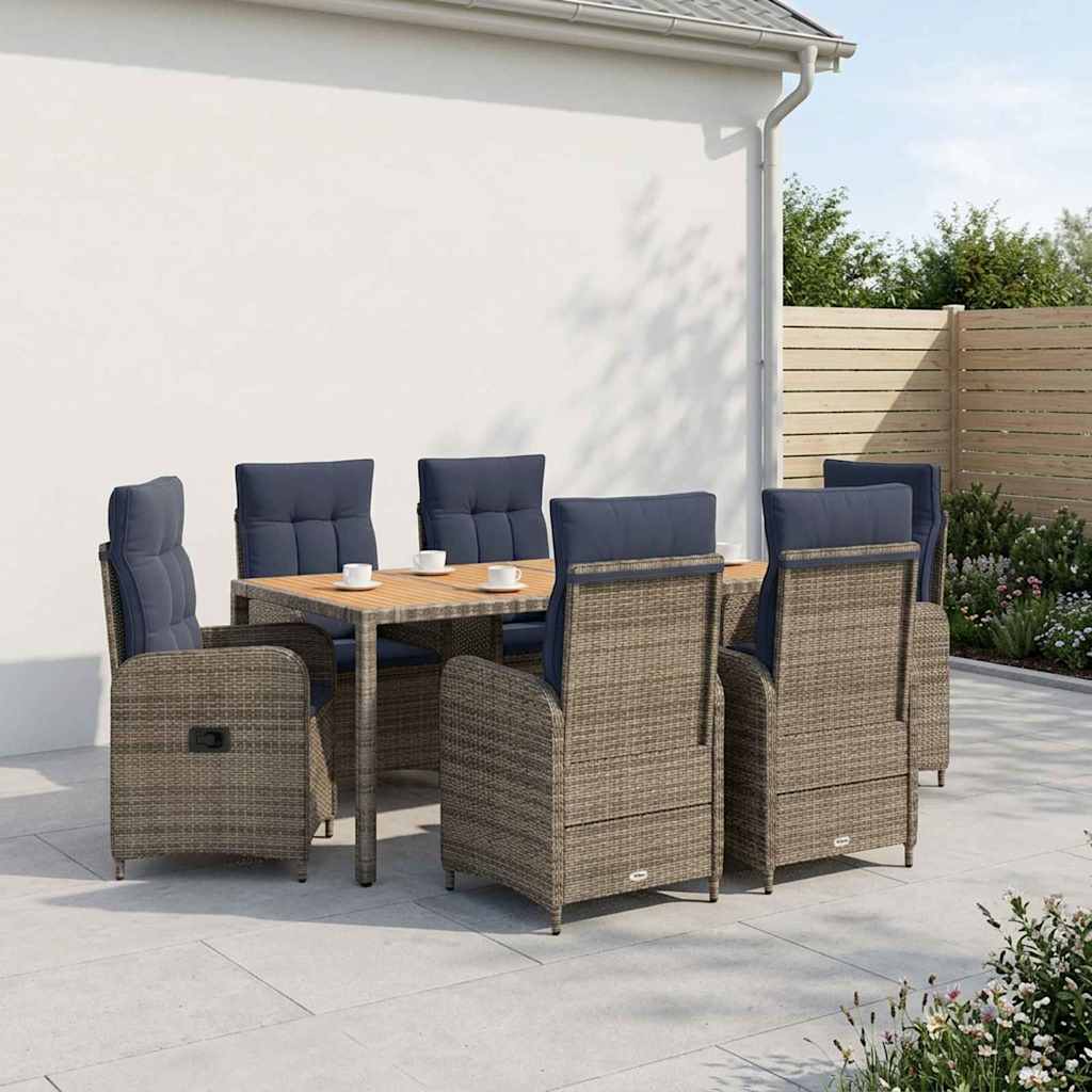 vidaXL Juego de comedor para exteriores 7 uds.