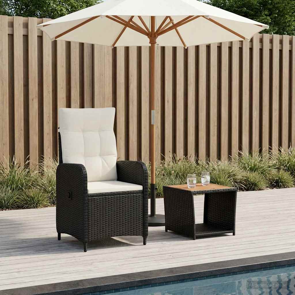 vidaXL Conjunto de Sofás de Jardín 2 uds. Negro y Crema