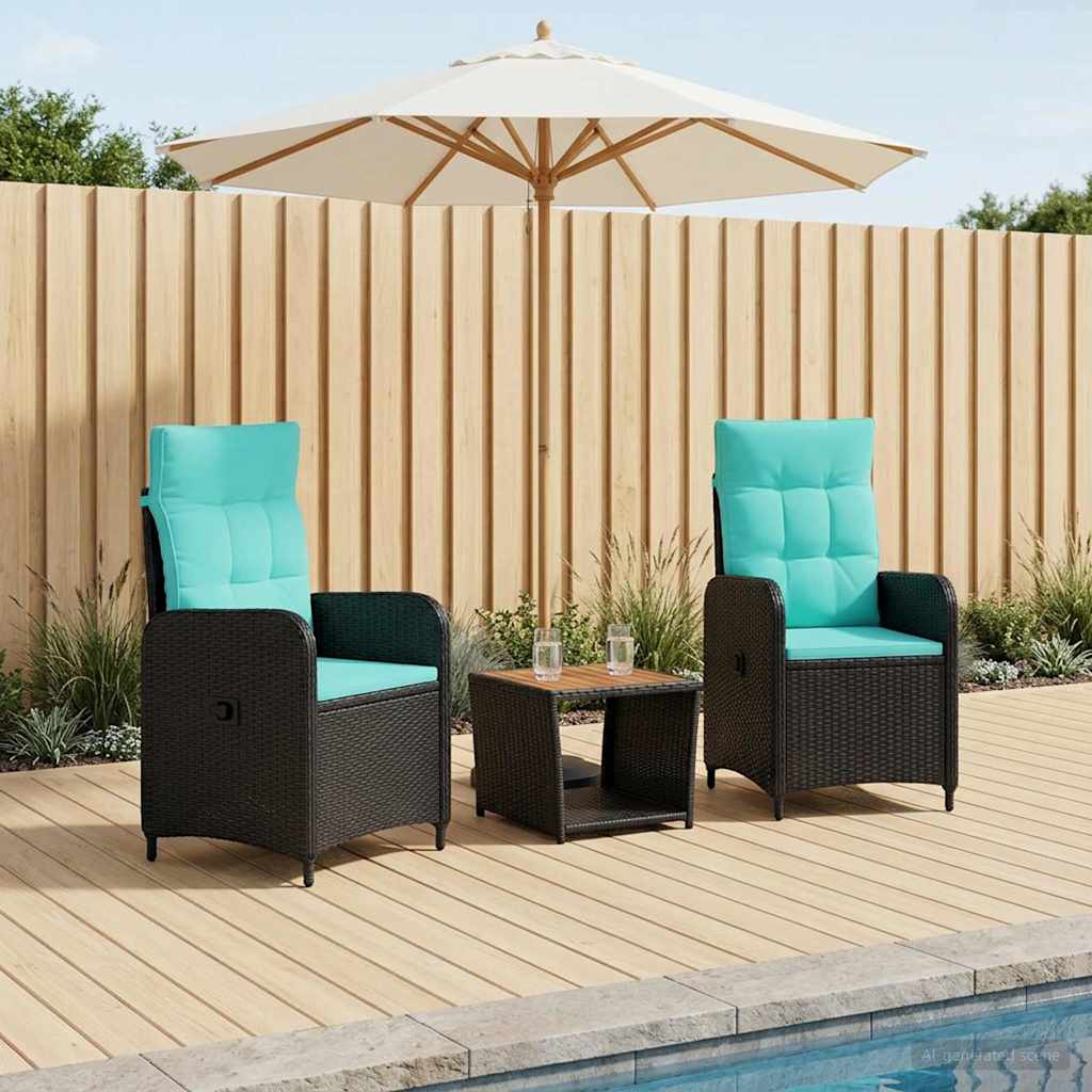 vidaXL Conjunto de Sofás de Jardín 3 uds.