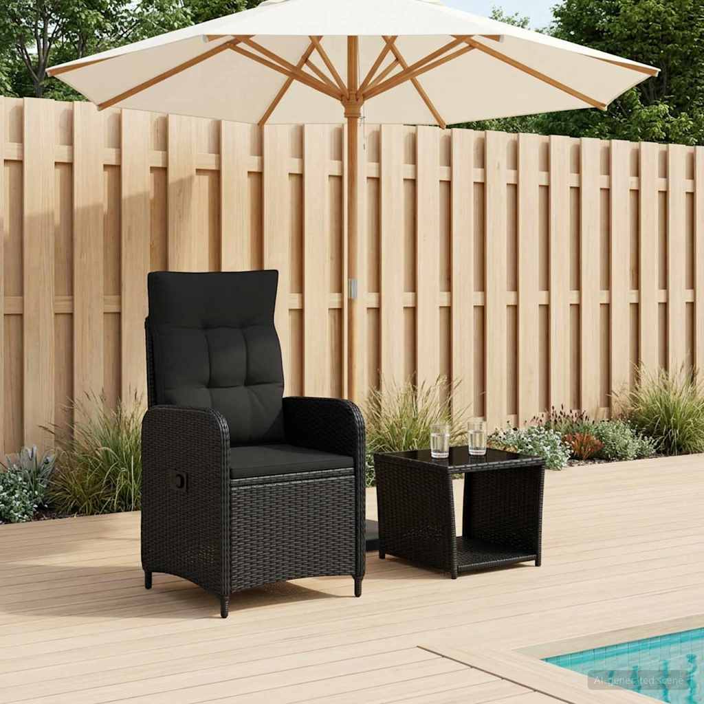 vidaXL Conjunto de Sofás de Jardín 2 uds. Negro