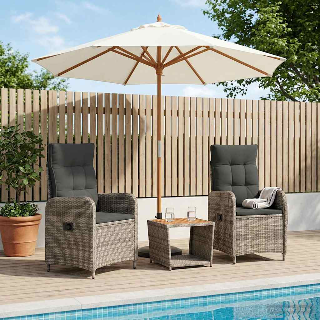 vidaXL Conjunto de Sofás de Jardín 3 uds. Gris Claro y Gris Oscuro