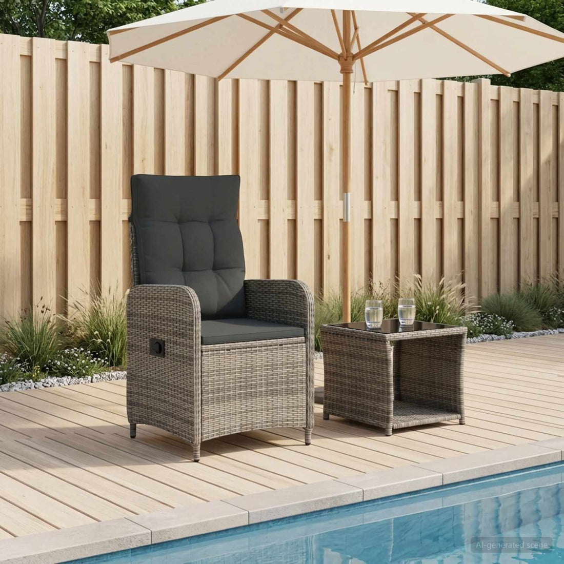 vidaXL Conjunto de Sofás de Jardín 2 uds. Gris y Gris Oscuro