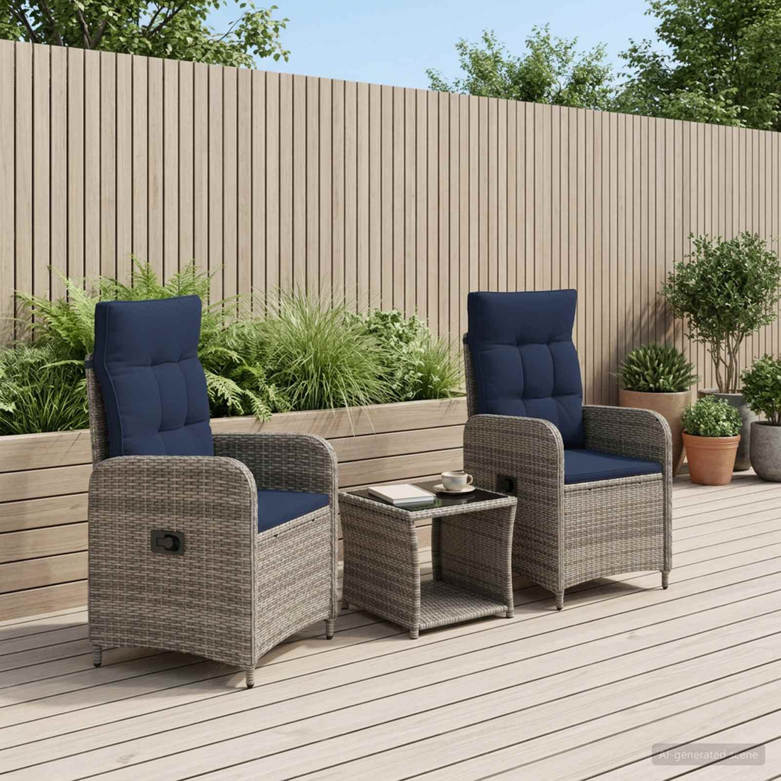 vidaXL Conjunto de Sofás de Jardín 3 uds.