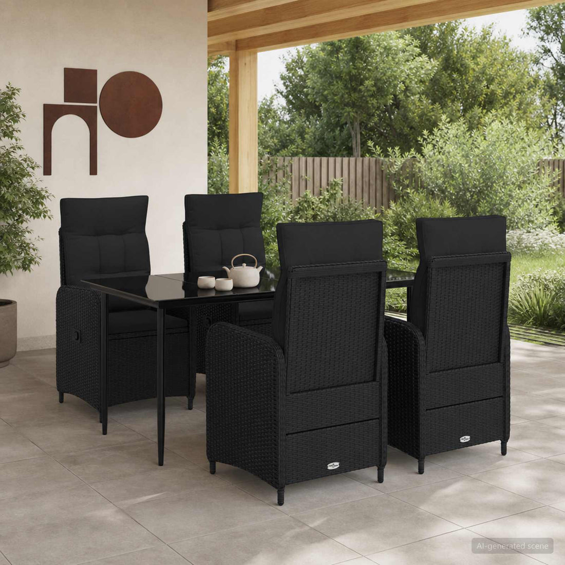 vidaXL Juego de mesa y sofá 5 uds.