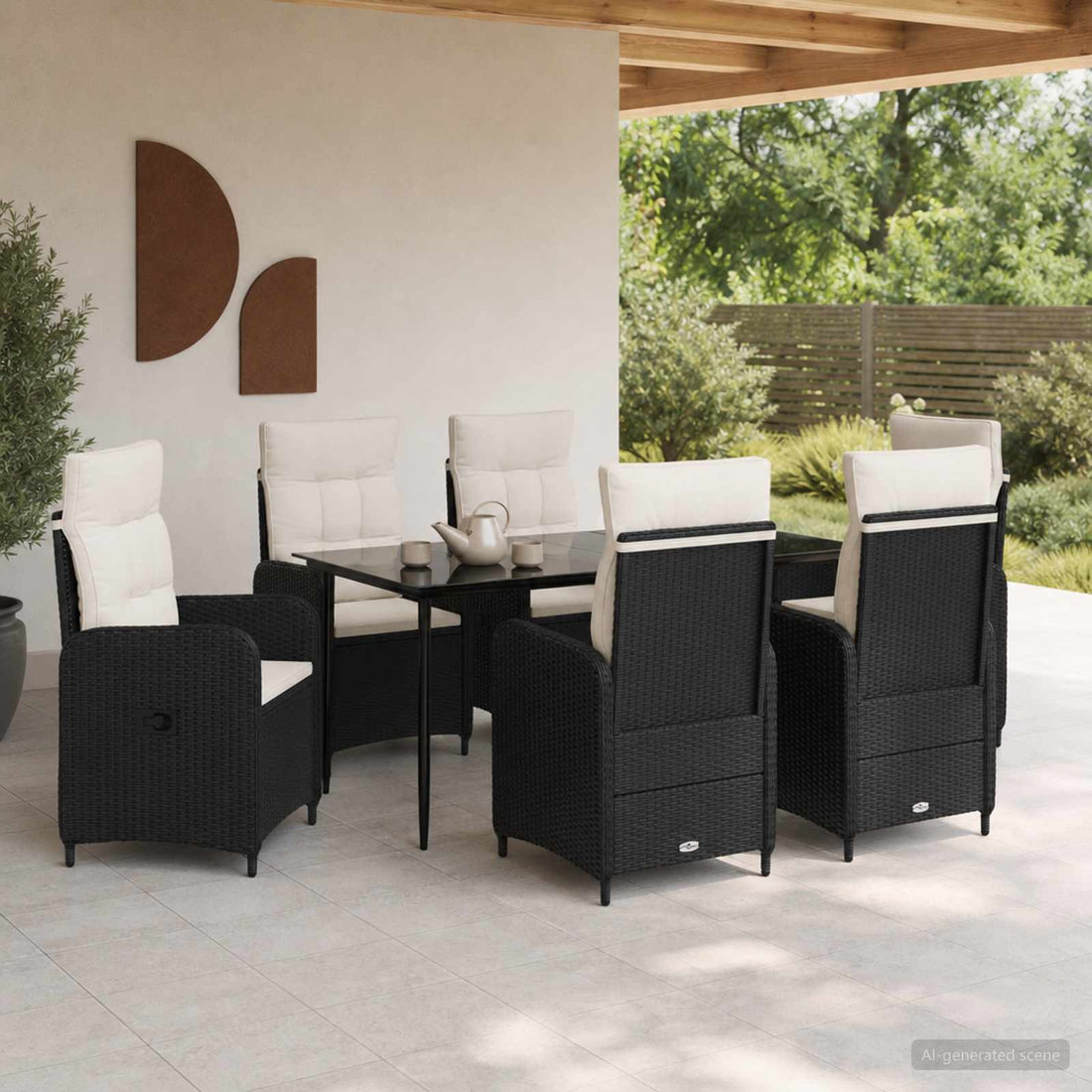 vidaXL Juego de mesa y sofá 7 uds.