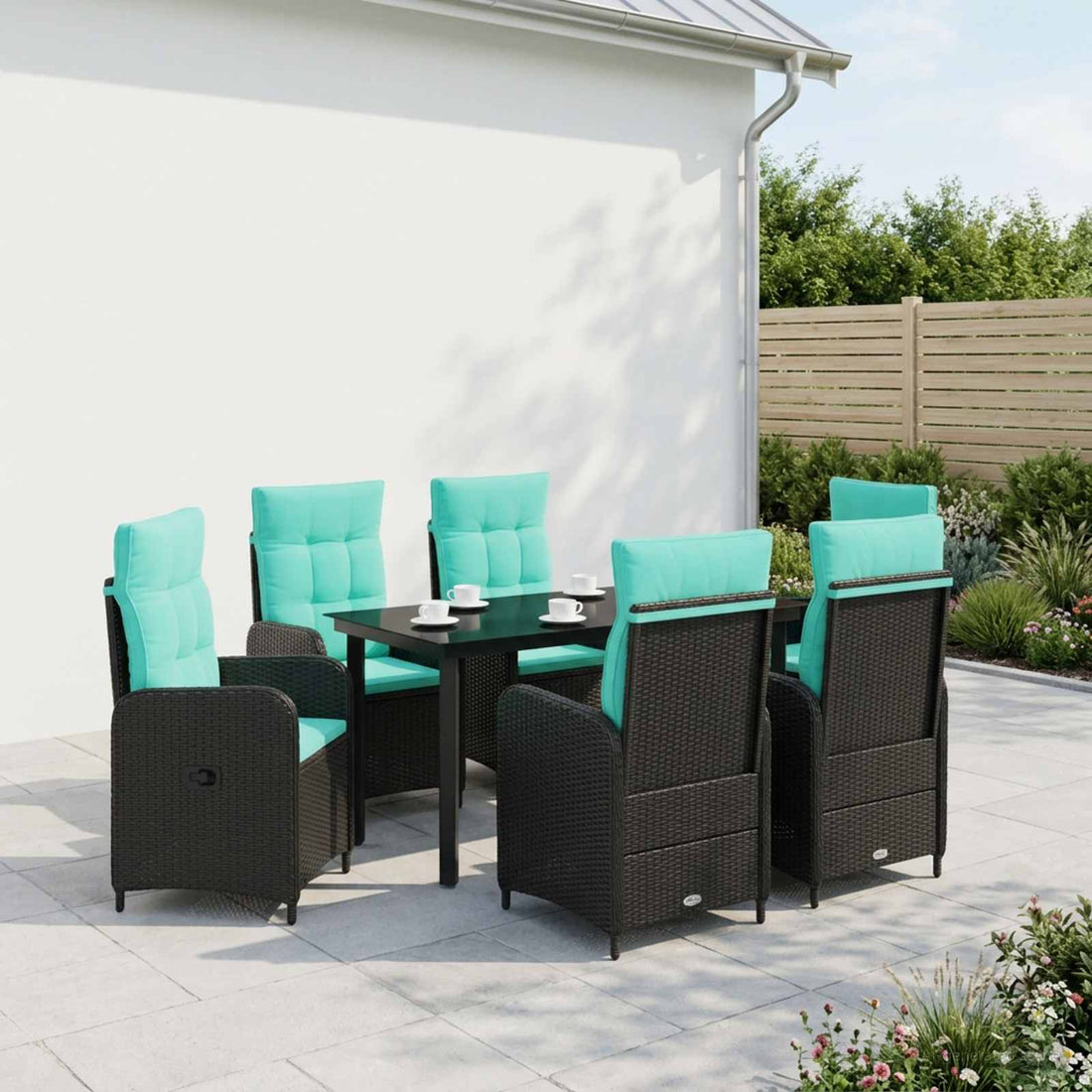 vidaXL Conjunto de Comedor de Jardín 7 uds.