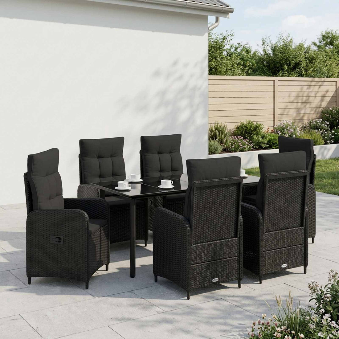 vidaXL Conjunto de Comedor de Jardín 7 uds.