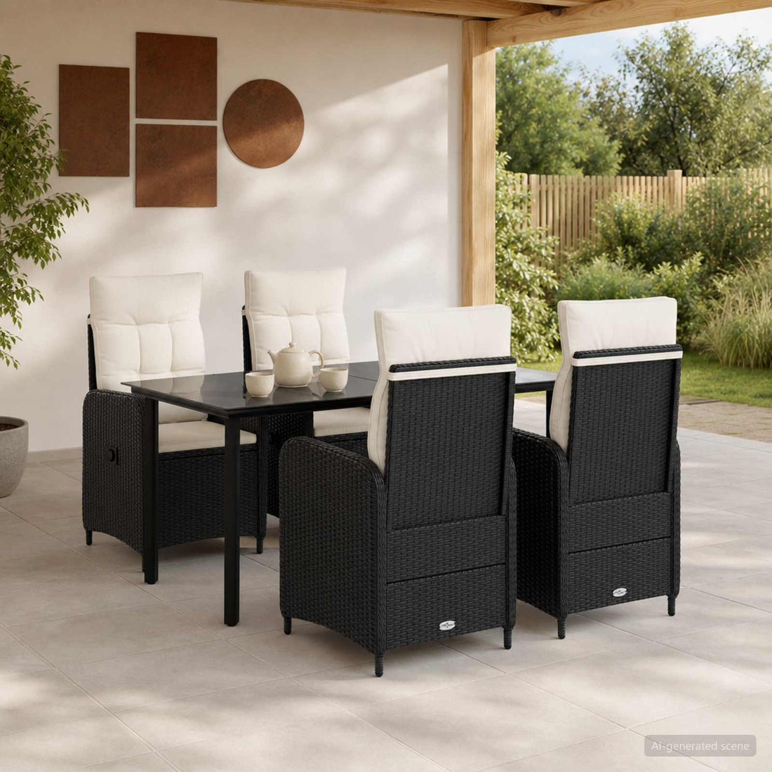 vidaXL Conjunto de Comedor de Jardín 5 uds.