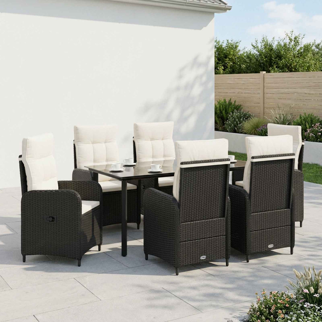 vidaXL Conjunto de Comedor de Jardín 7 uds.