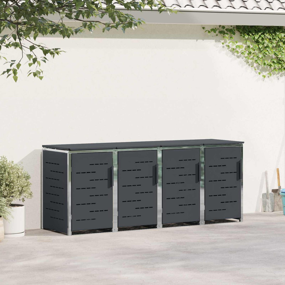 vidaXL Almacenamiento de contenedor con ruedas for 4 Bins 240L