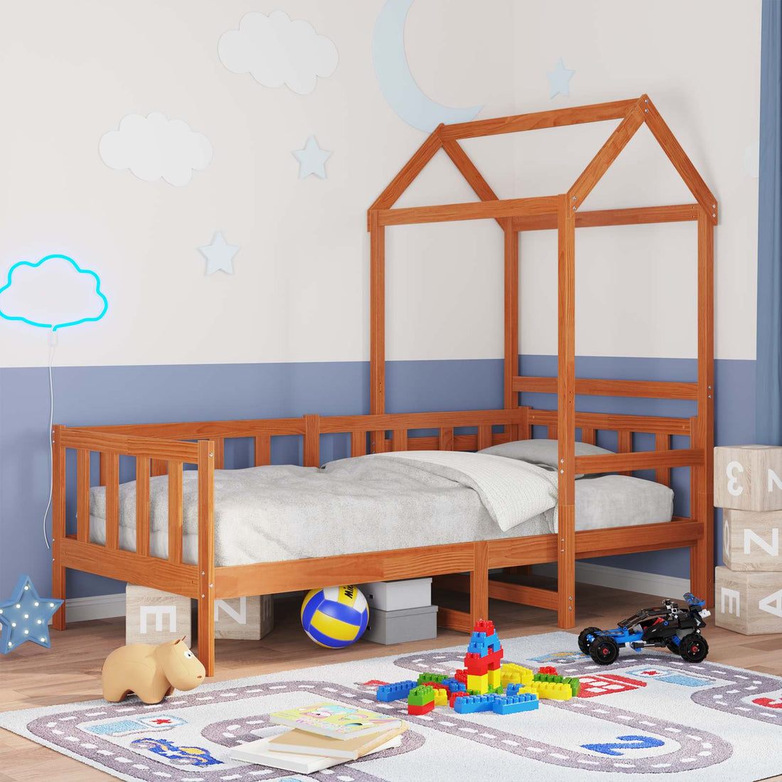 vidaXL Juego de Cama de Día 2 uds. Marrón cera Madera de pino macizo