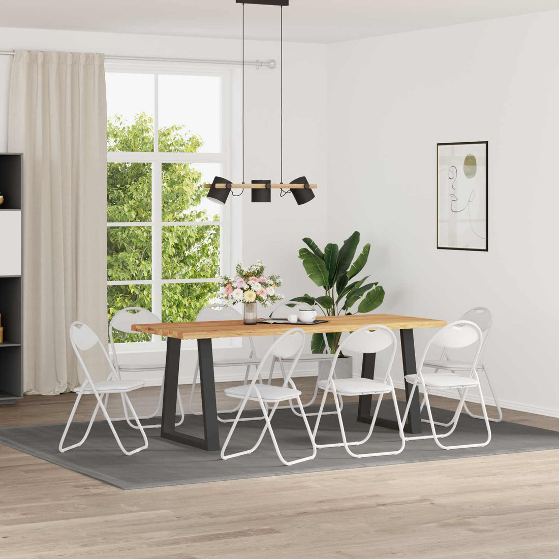 vidaXL Silla Plegable 8 uds. Cuero sintético 48 x 43,5 x 81 cm