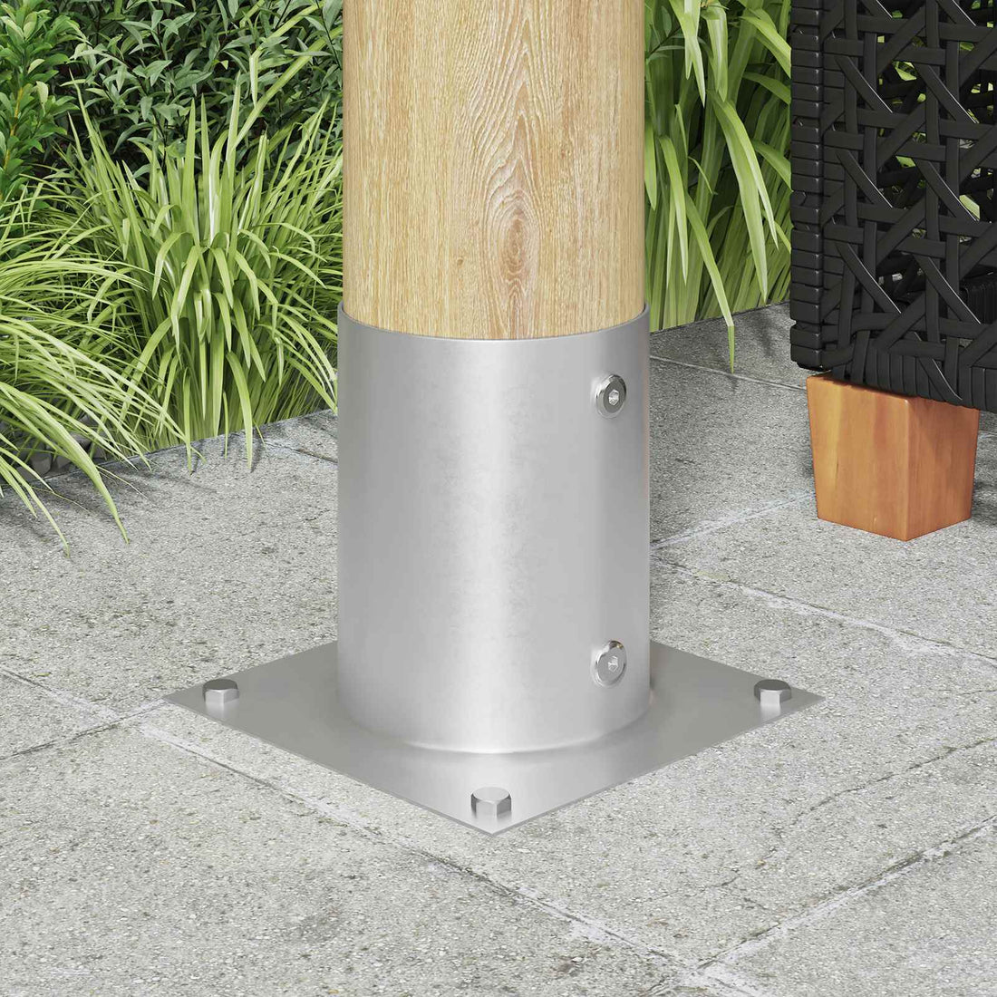 vidaXL Ancla de Tierra Redonda 4 uds. Plateado 18 x 18 x 15 cm Metal