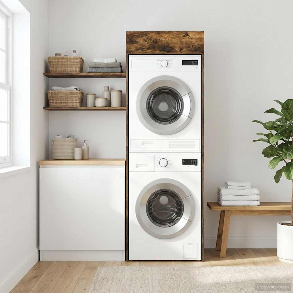 vidaXL Armario para lavadora Roble ahumado 67,5 x 68 x 200 cm