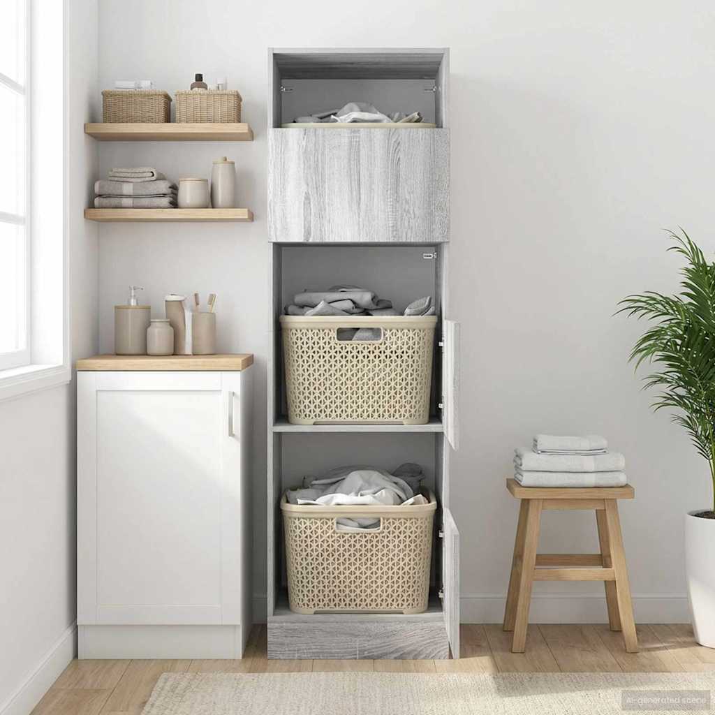 vidaXL Armario de lavandería con puerta Gris Sonoma 50 x 68 x 162 cm