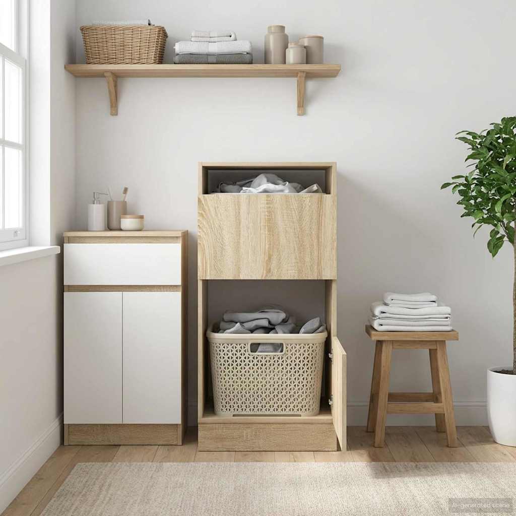 vidaXL Armario de lavandería con puerta Sonoma 50 x 68 x 102 cm