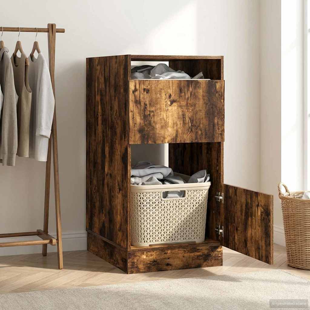vidaXL Armario de lavandería con puerta Roble ahumado 50 x 68 x 102 cm