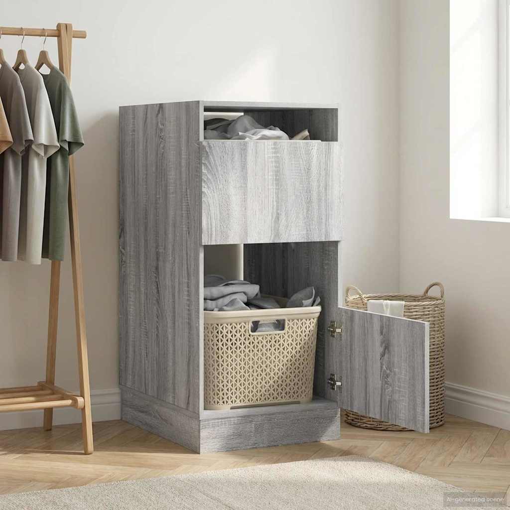 vidaXL Armario de lavandería con puerta Gris Sonoma 50 x 68 x 102 cm