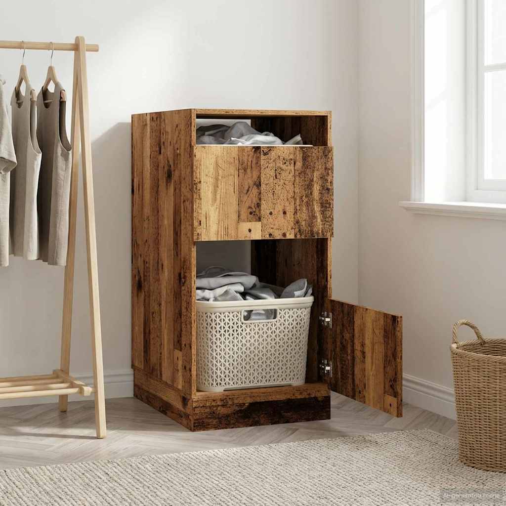 vidaXL Armario de lavandería con puerta Madera vieja 50 x 68 x 102 cm