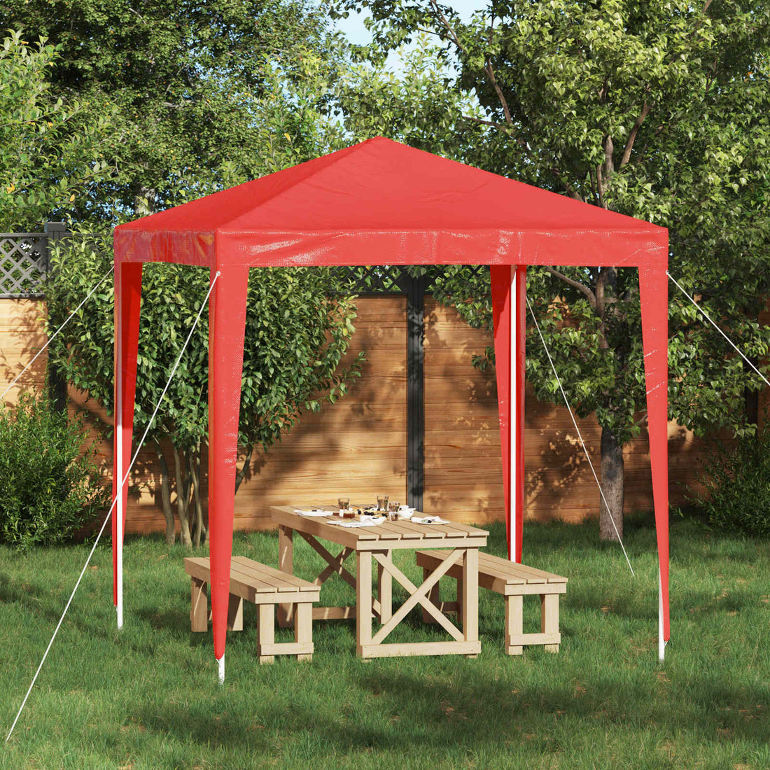 vidaXL Carpa de Fiesta 200 x 200 x 240 cm Rojo PE y acero