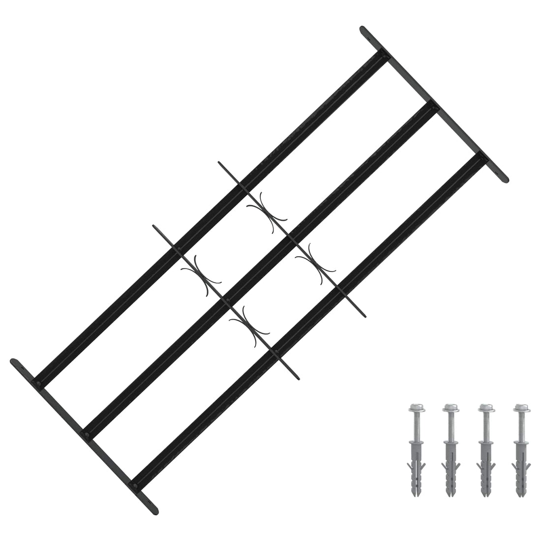 vidaXL Reja de Seguridad para Ventanas con 3 Barandas 3 uds. 63-114 cm