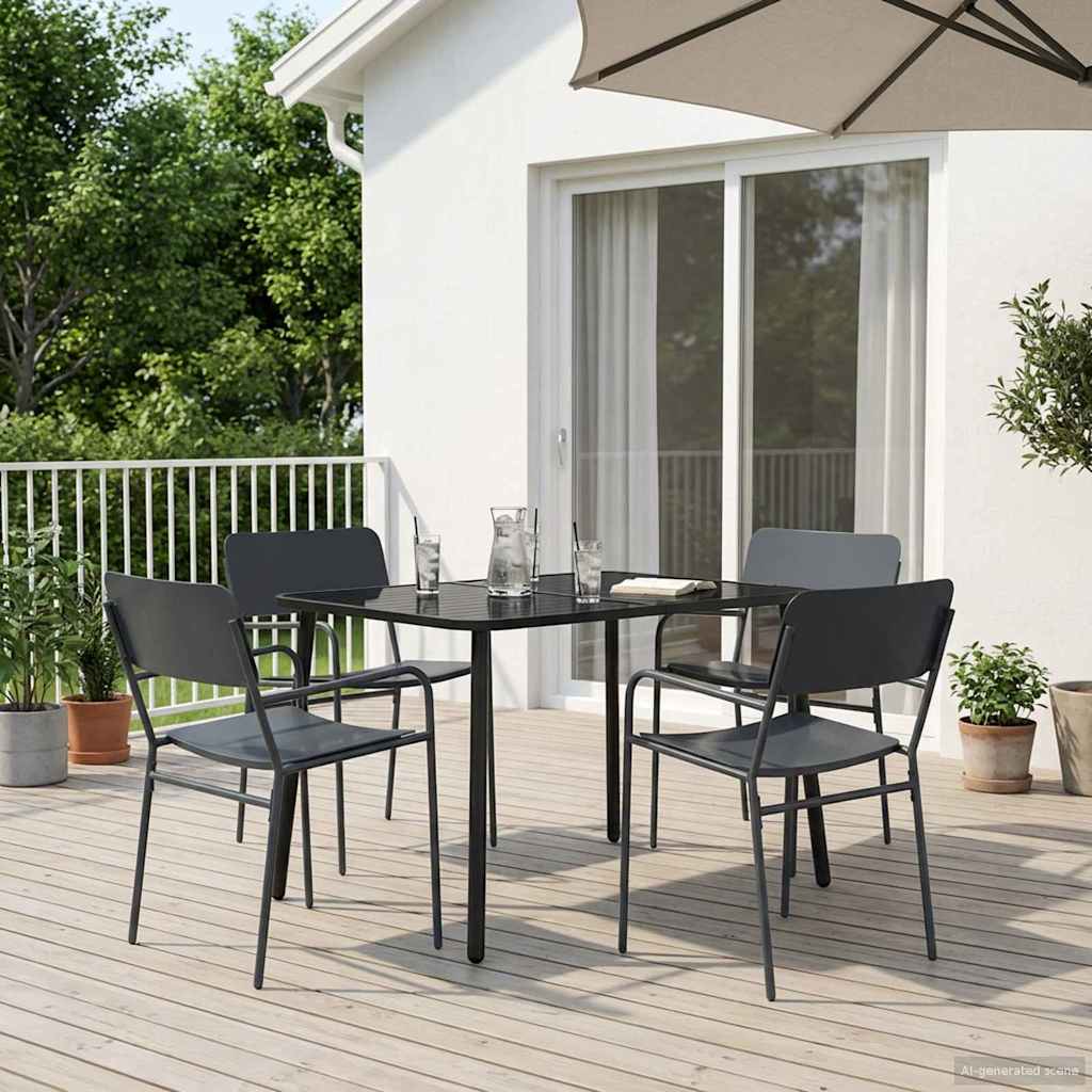 vidaXL Conjunto de comedor 5 uds. Antracita Acero