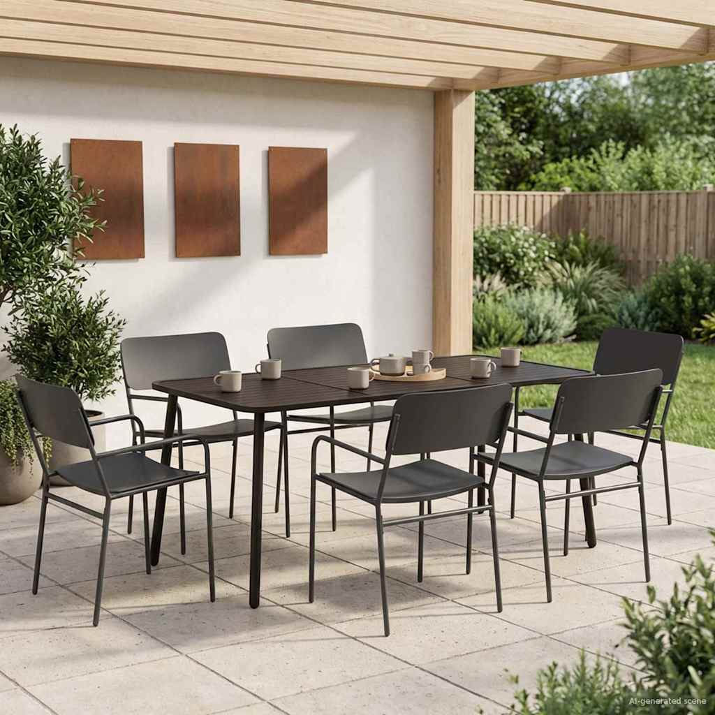 vidaXL Conjunto de comedor 7 uds. Antracita Acero