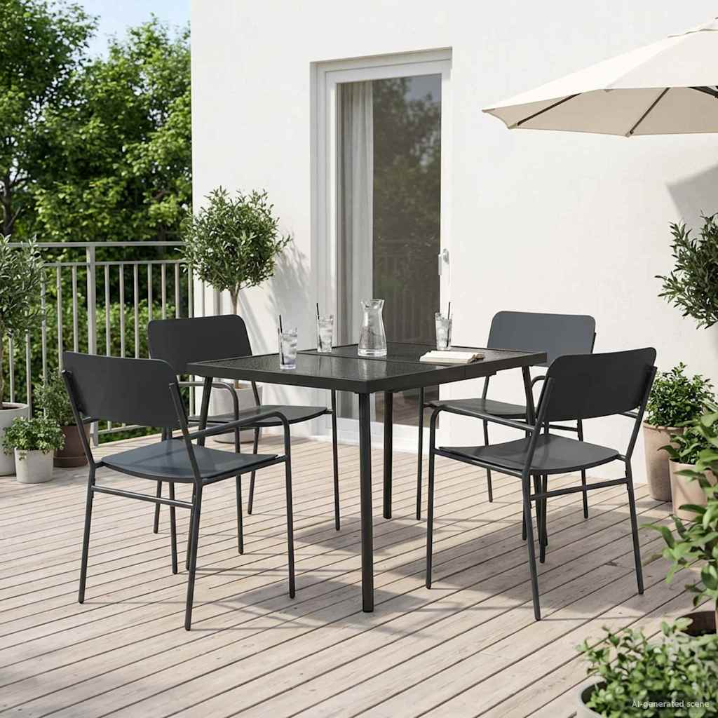 vidaXL Conjunto de comedor 5 uds. Antracita Acero