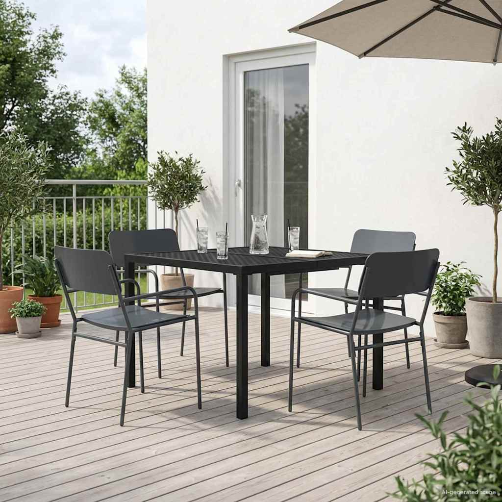 vidaXL Juego de muebles de exterior 5 uds. Gris antracita Acero